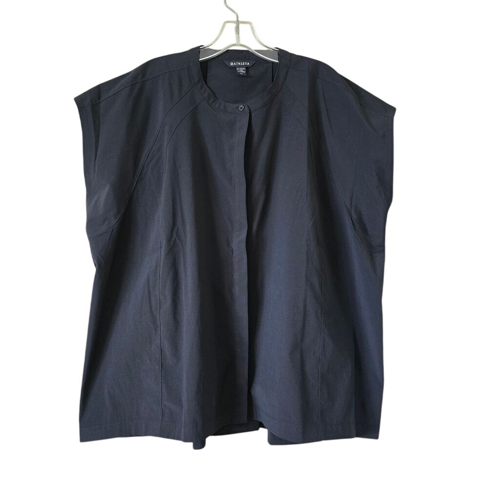 ATHLETA Performance Poplin Popover Black Size 3X